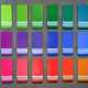 Colorful deck of 200 coordinated color cards with RGB, CMYK, HEX codes and color theory tips, based on Joen Wolfrom's tool.