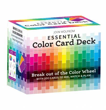 Essential Color Card Deck with 200 coordinated color cards for mixing, matching, and planning by Joen Wolfrom.