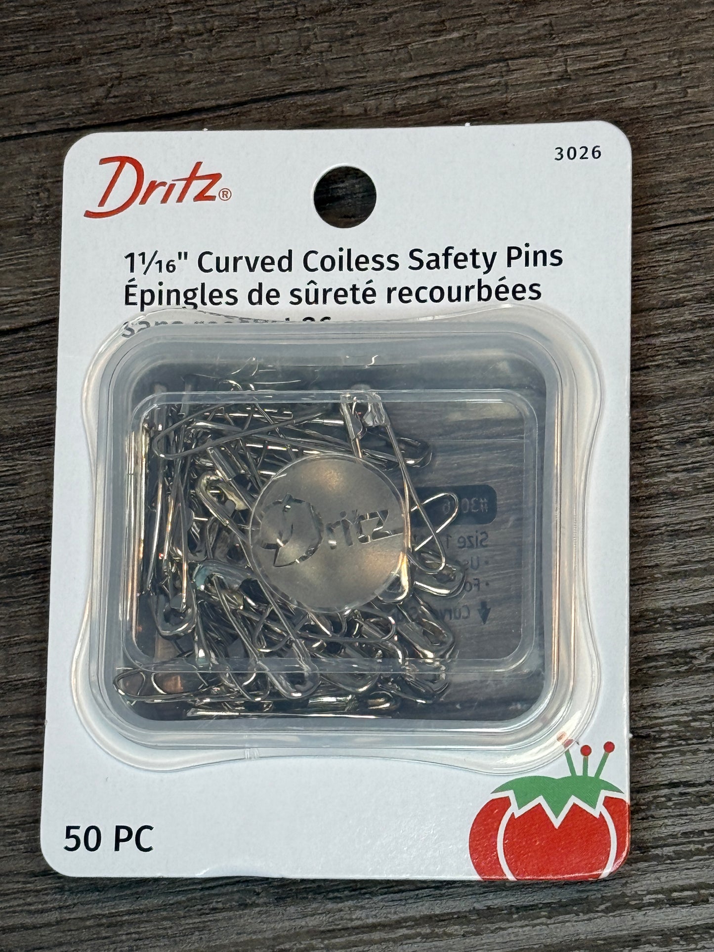 Pack of 50 Curved Coiless Safety Pins Basting Pins for quilting.