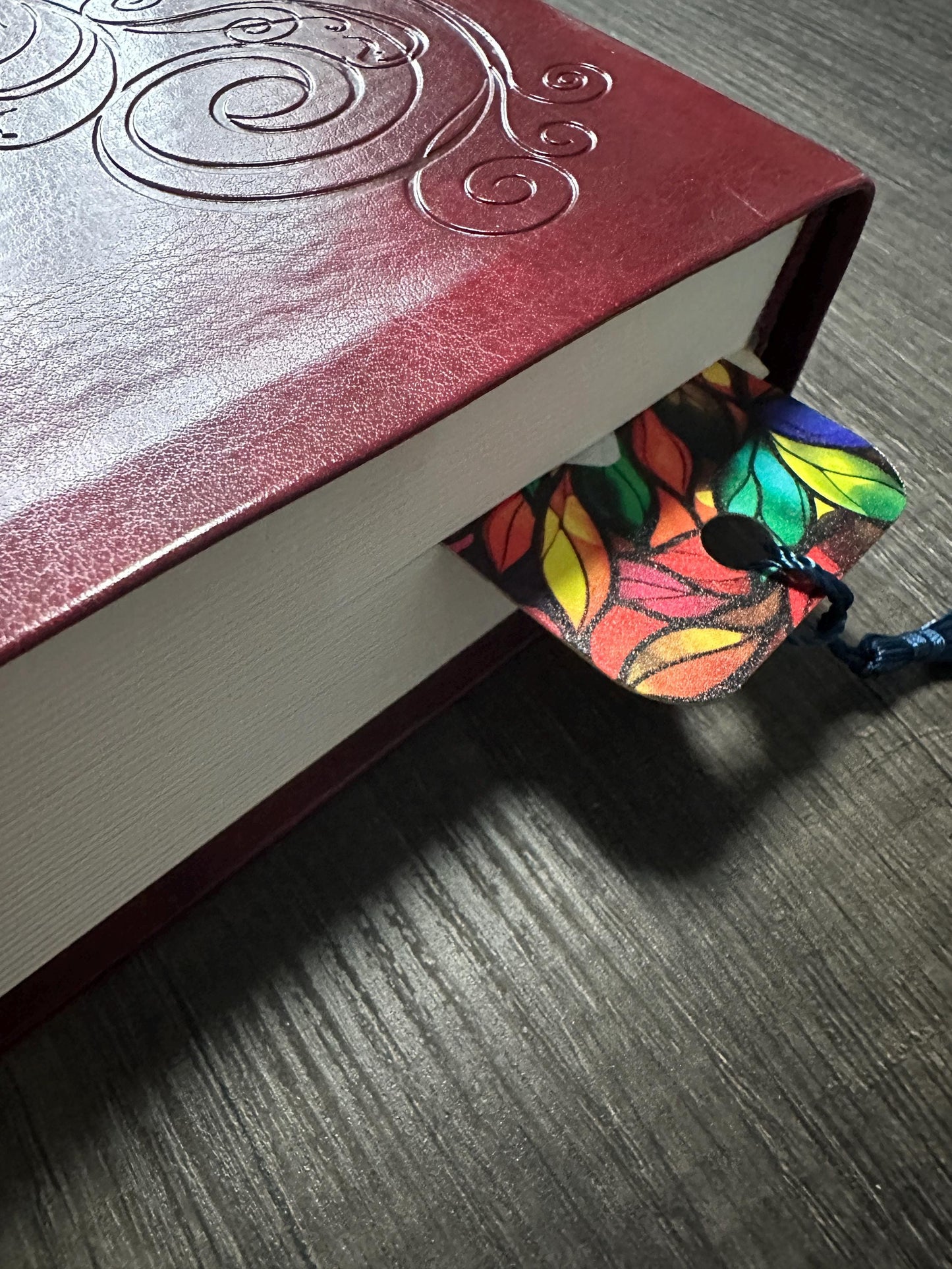 Bookmarks Faith Cross Looks Like Stained Glass Amazing Grace in a book