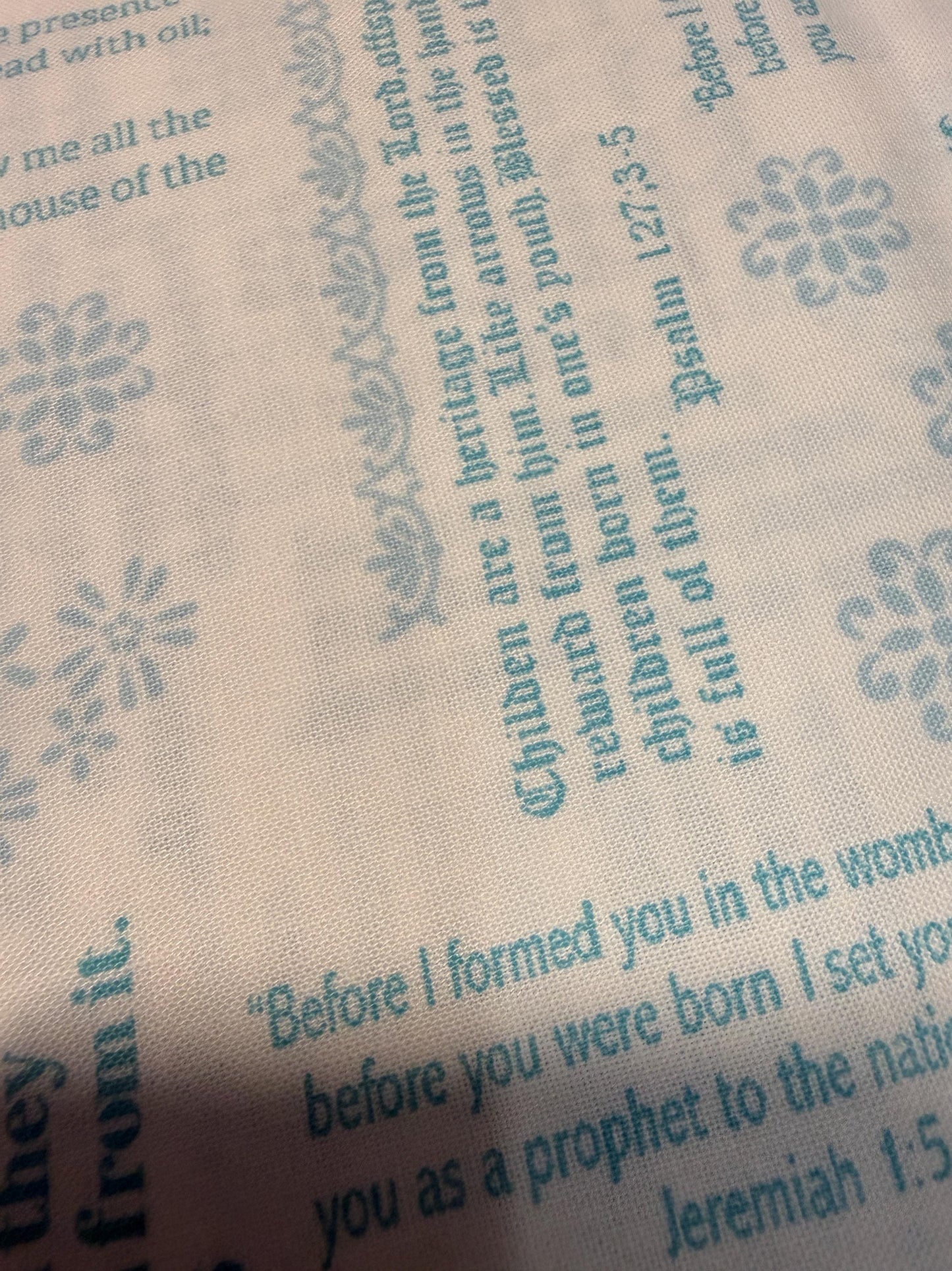 Simply Blessed Old Testament Cotton Fabric Benartex Quilting with scripture and floral design