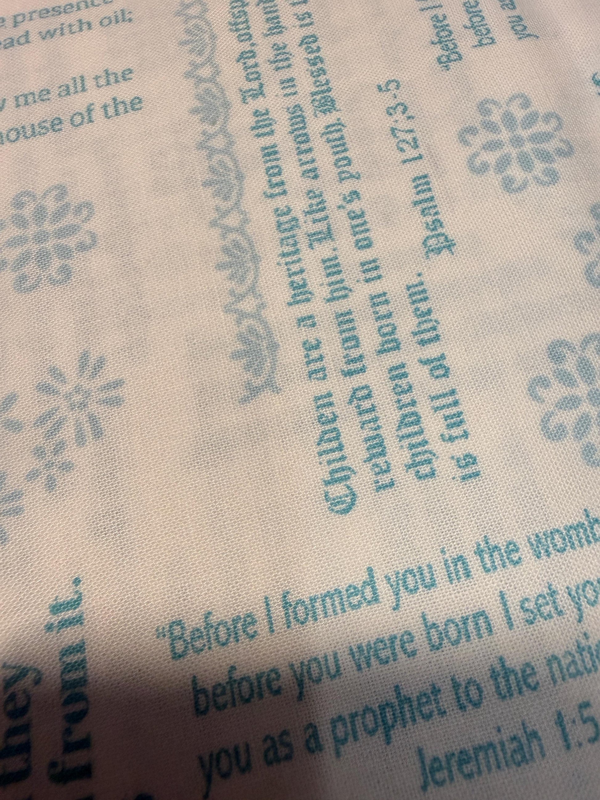 Simply Blessed Old Testament Cotton Fabric Benartex Quilting with scripture and floral design